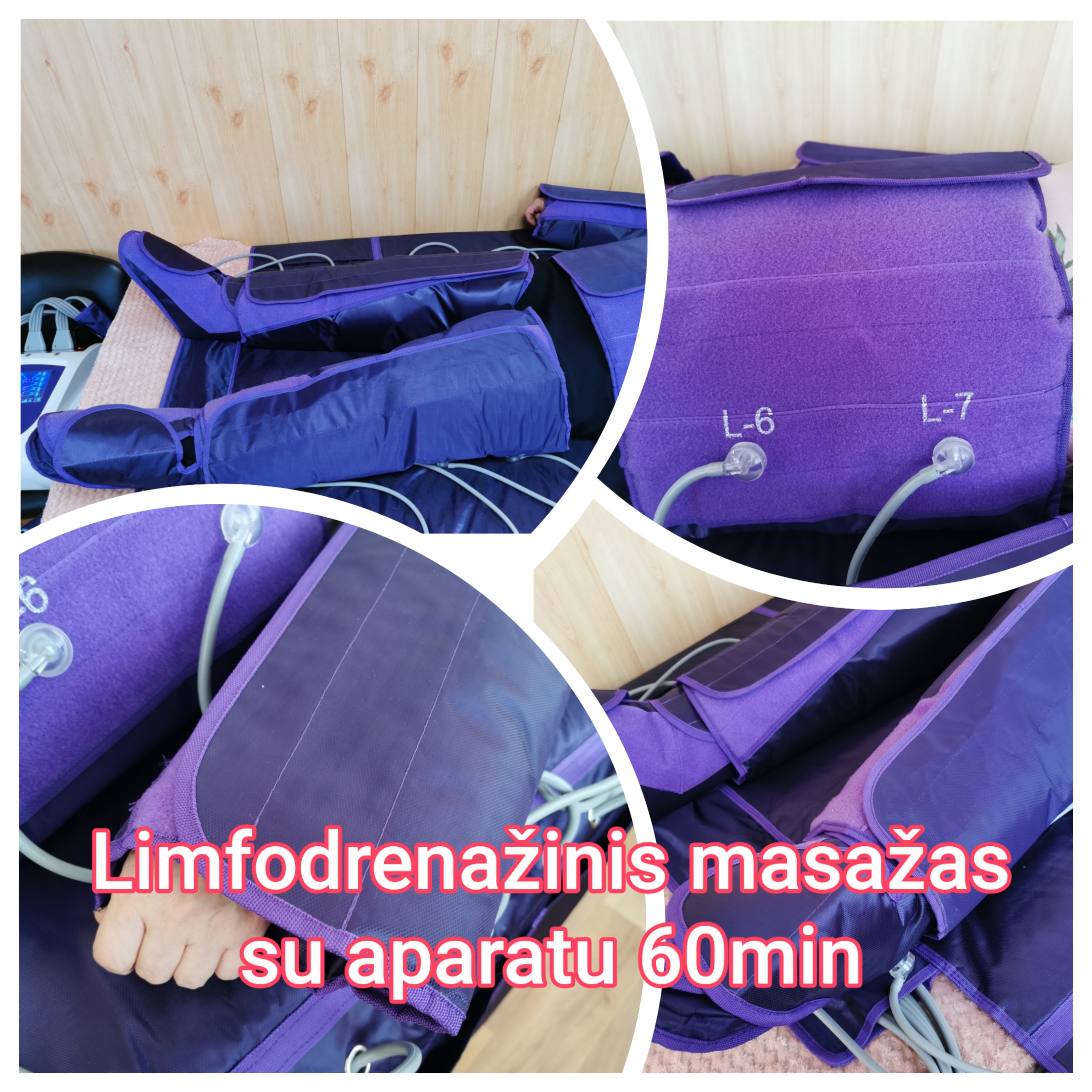Limfodrenažinis masažas aparatu (presoterapija) 60min